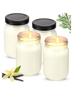 MTLEE 4 Velas Aromáticas de Soja 12 oz Vainilla - Regalo