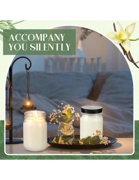 MTLEE 4 Velas Aromáticas de Soja 12 oz Vainilla - Regalo