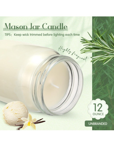 MTLEE 4 Velas Aromáticas de Soja 12 oz Vainilla - Regalo