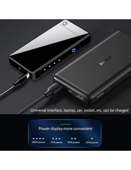 Encendedor de Plasma Eléctrico Recargable USB TongRan - Negro y Plata