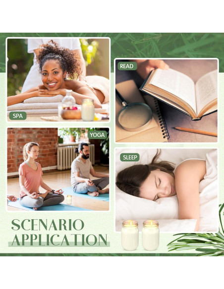 MTLEE 4 Velas Aromáticas de Soja 12 oz Vainilla - Regalo