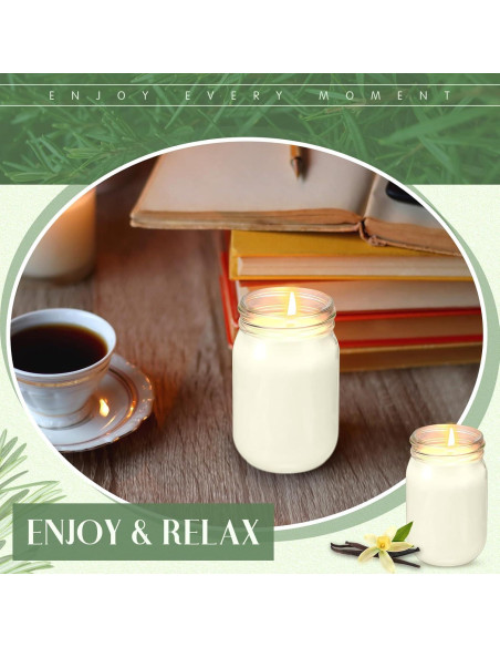 MTLEE 4 Velas Aromáticas de Soja 12 oz Vainilla - Regalo