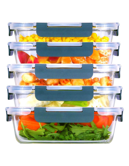 Contenedores de Vidrio Brieftons 35 Oz (1.04 L) - Paquete de 5