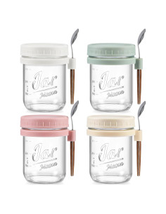 Tarros de Cristal Mason LANDNEOO 473 ml 4 Pack con Tapas
