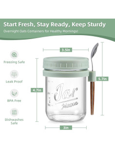 Tarros de Cristal Mason LANDNEOO 473 ml 4 Pack con Tapas 2