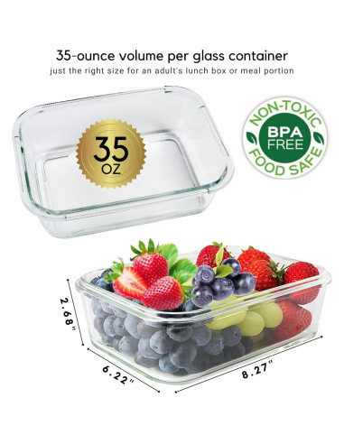 Contenedores de Vidrio Brieftons 35 Oz (1.04 L) - Paquete de 5