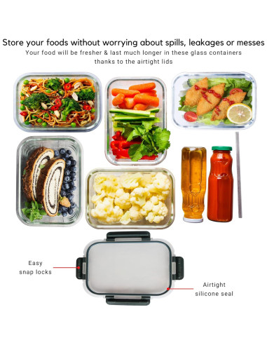 Contenedores de Vidrio Brieftons 35 Oz (1.04 L) - Paquete de 5