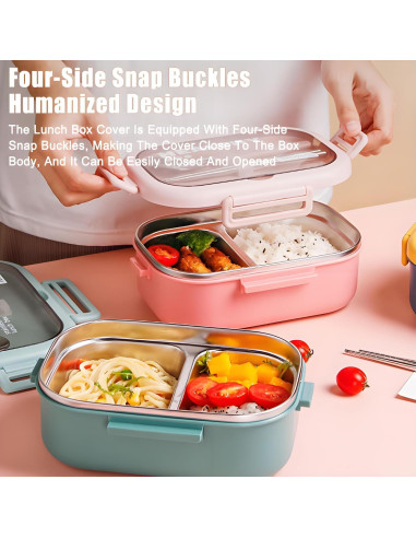 Caja de Almuerzo Ausenzup de Acero Inoxidable 850ml Verde