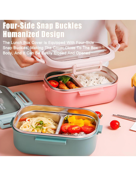 Caja de Almuerzo Ausenzup de Acero Inoxidable 850ml Verde