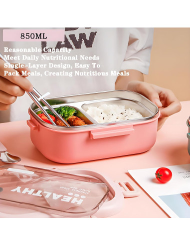 Caja de Almuerzo Ausenzup de Acero Inoxidable 850ml Verde