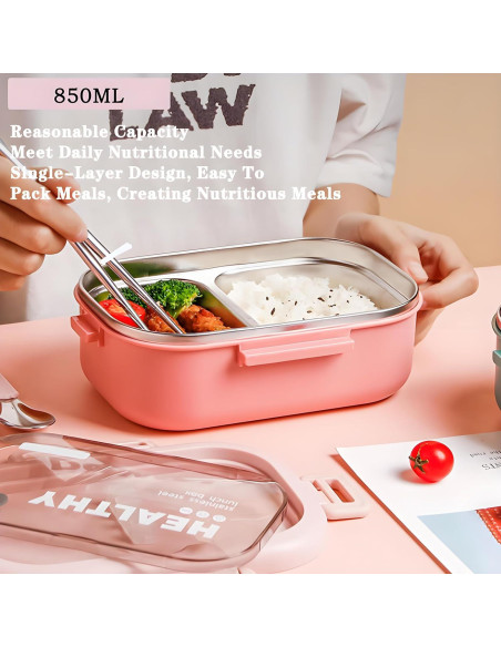 Caja de Almuerzo Ausenzup de Acero Inoxidable 850ml Verde