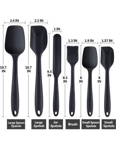 Juego de 6 Espátulas de Silicona LAVADOR Resistentes al Calor