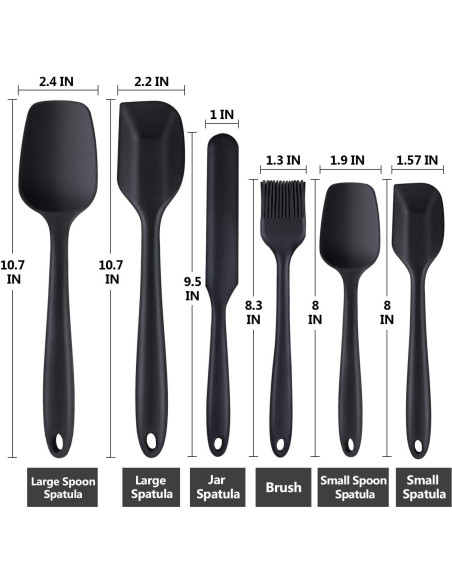 Juego de 6 Espátulas de Silicona LAVADOR Resistentes al Calor