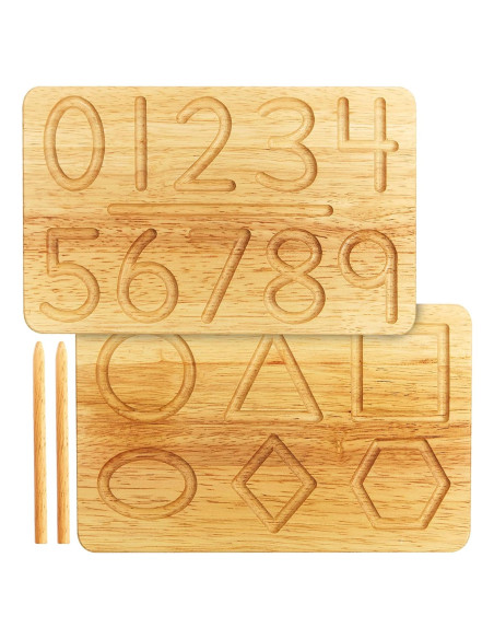 Tabla de Trazado de Números de Madera Montessori - 20.3x12.7 cm