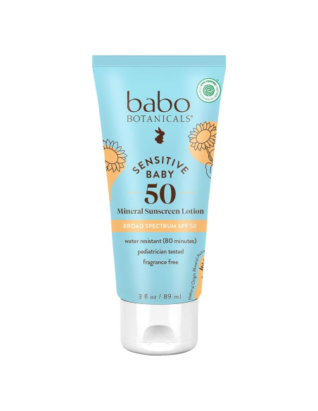 Loción Solar Mineral Babo Botanicals SPF50 Piel Sensible