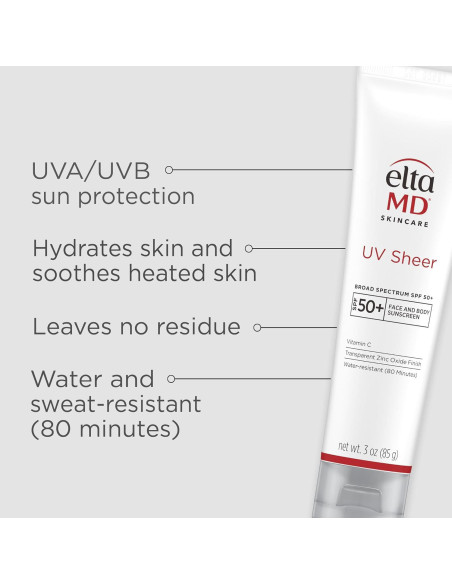 Protector Solar Facial EltaMD UV Sheer SPF 50+ 85g Sin Residuo