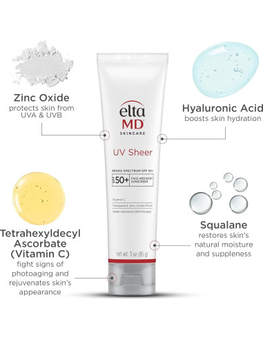 Protector Solar Facial EltaMD UV Sheer SPF 50+ 85g Sin Residuo