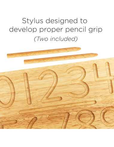 Tabla de Trazado de Números de Madera Montessori - 20.3x12.7 cm