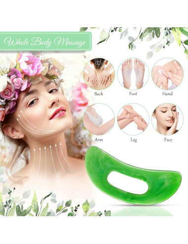 Conjunto de Herramientas Gua Sha Facial Treela 5 Piezas Resina Verde