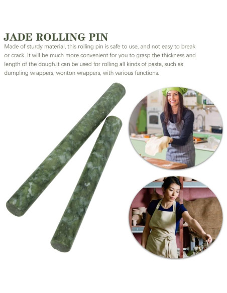 Rodillo de masa Amosfun de mármol verde 26 cm - Herramienta de cocina