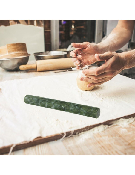 Rodillo de masa Amosfun de mármol verde 26 cm - Herramienta de cocina