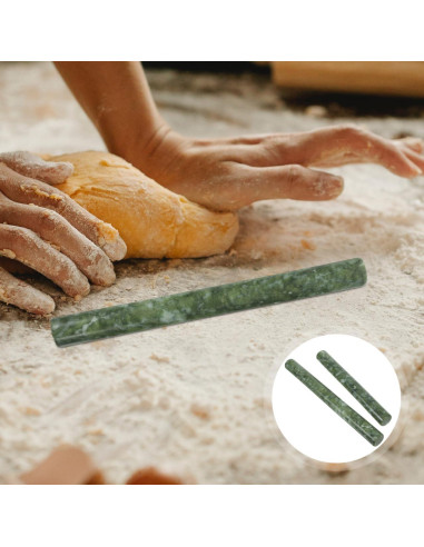 Rodillo de masa Amosfun de mármol verde 26 cm - Herramienta de cocina