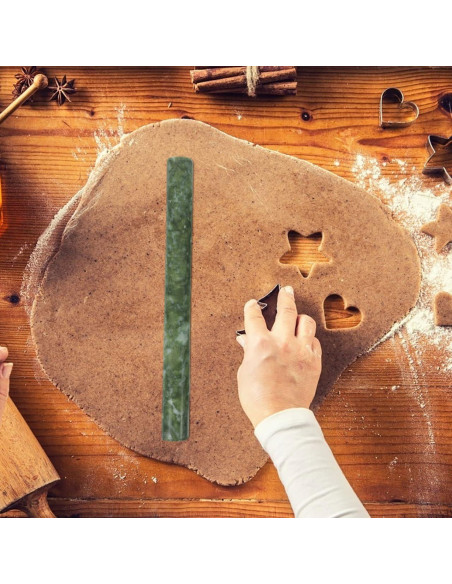 Rodillo de masa Amosfun de mármol verde 26 cm - Herramienta de cocina