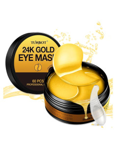 Mascarilla para Ojos de Oro 24K Tunbot - 60 Piezas - Antienvejecimiento