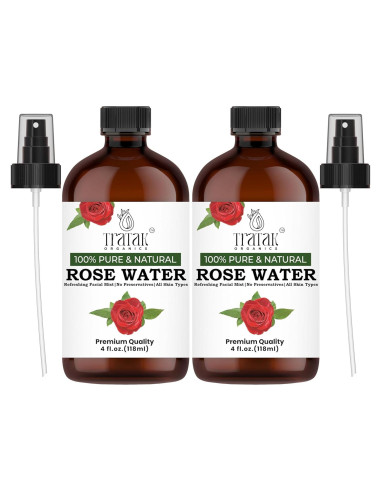 Agua de Rosa Orgánica Tratak 118 ml Spray Hidratante Facial - Paquete de 2