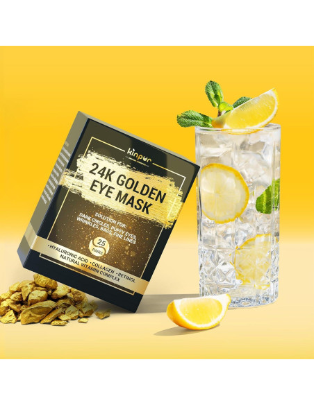 Parches de Ojos de Colágeno KINPUR 24K - 25 Pares Antienvejecimiento