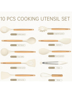 Juego de Utensilios de Cocina de Silicona CAROTE 10 Piezas 2