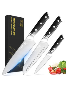 Juego de cuchillos de cocina Topfeel 3 PCS acero inoxidable 20 cm