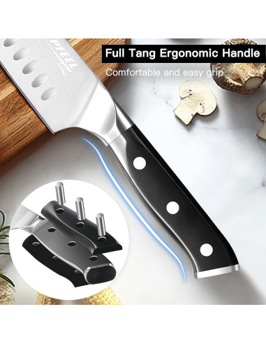 Juego de cuchillos de cocina Topfeel 3 PCS acero inoxidable 20 cm