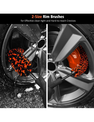 Kit de Limpieza de Ruedas YeewayVeh 4 Piezas Microfibra