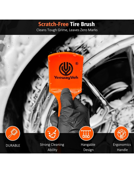 Kit de Limpieza de Ruedas YeewayVeh 4 Piezas Microfibra