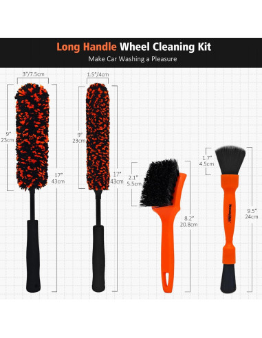 Kit de Limpieza de Ruedas YeewayVeh 4 Piezas Microfibra