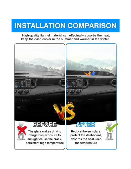 Cubierta de tablero Cartist para Toyota RAV4 2013-2018 Antideslizante