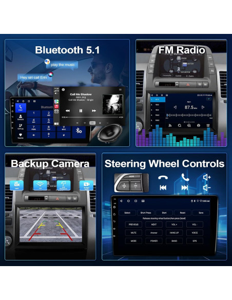 Estéreo de Coche Leadfan para Toyota Prius 2004-2009 con CarPlay