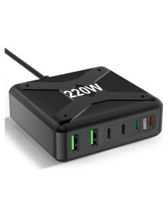 Cargador USB C 220W 6 Puertos Rápido Shenzhen HeFod