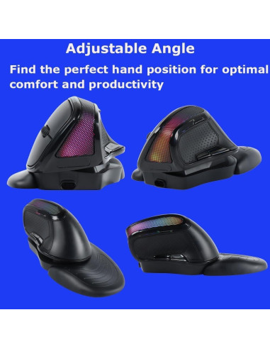 Ratón Inalámbrico Ergonómico Ajustable 3600 DPI USB/Bluetooth