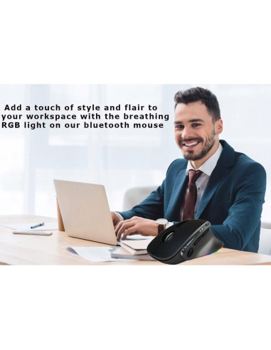 Ratón Inalámbrico Ergonómico Ajustable 3600 DPI USB/Bluetooth