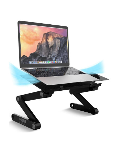 Soporte de Laptop Ajustable WorkEZ Negro - Ergonomía y Refrigeración