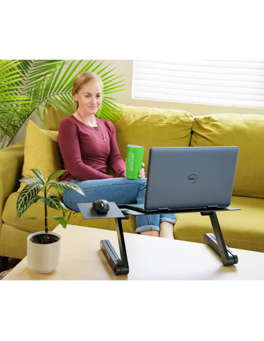 Soporte de Laptop Ajustable WorkEZ Negro - Ergonomía y Refrigeración