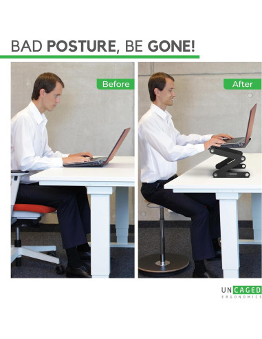 Soporte de Laptop Ajustable WorkEZ Negro - Ergonomía y Refrigeración