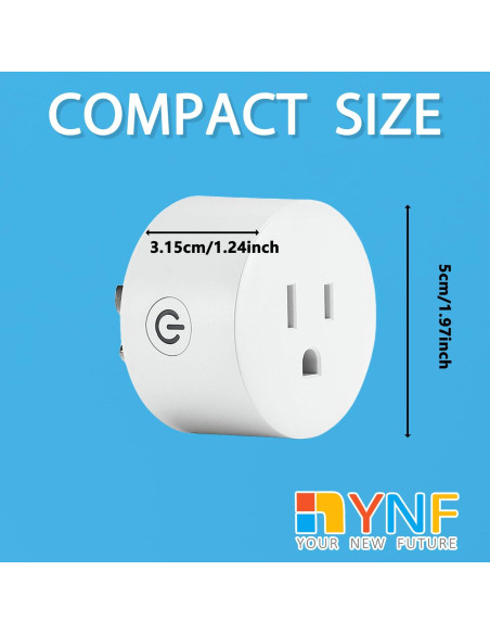 Enchufe Inteligente YNF 4 Paquete Control por Voz Alexa