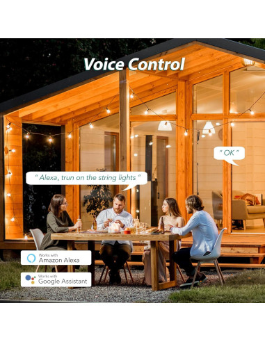 Enchufe Inteligente HBN para Exterior IP44, 3 Enchufes Controlados por Voz