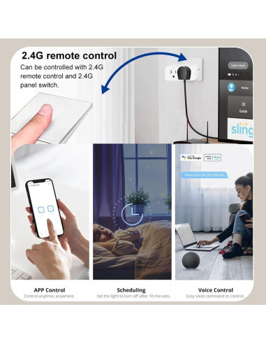 Enchufe Inteligente Doble Ewelink 16A Control App Alexa