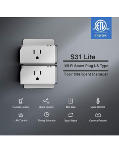 Enchufe Inteligente WiFi SONOFF S31 Lite 15A Control por Voz 2
