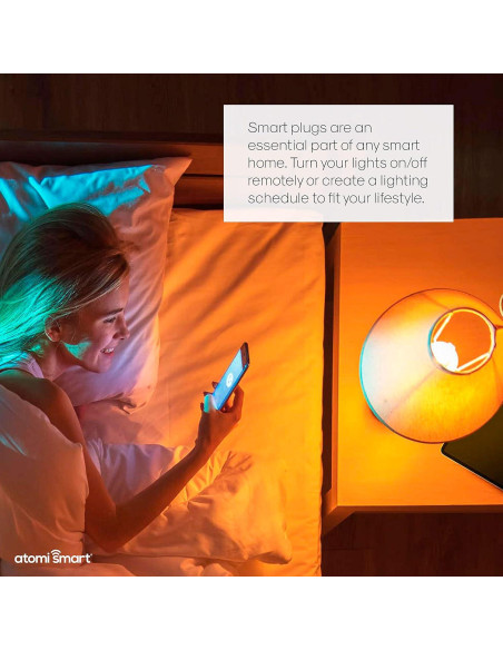 Enchufe Inteligente Atomi WiFi con 2 Puertos USB 2.4A Blanco