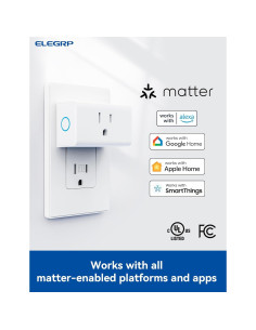 Enchufe Inteligente Mini ELEGRP 15A 1800W Compatible Matter 2